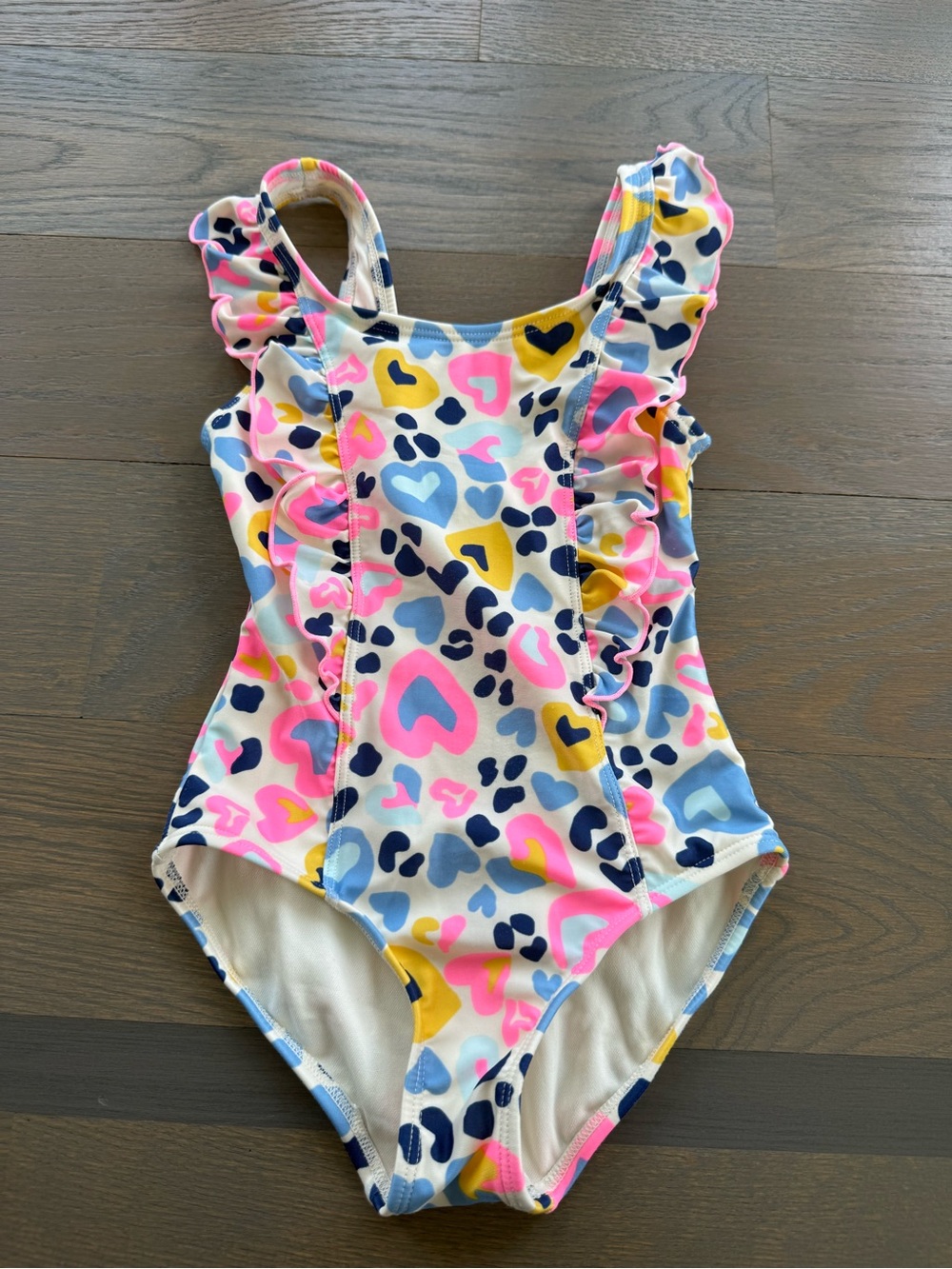 Cat & Jack Girls One-Piece Swimsuit in Pink, Blue, Yellow, Navy & White